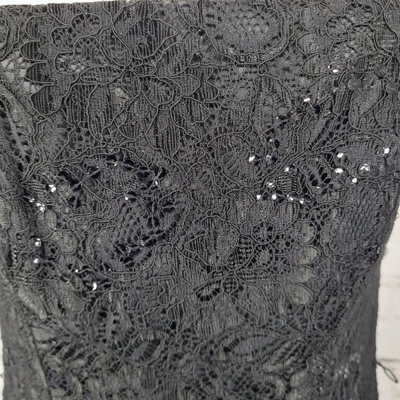 NWT White House Black Market Floral Sequin Lace Strapless Lined Short Dress 0 - Picture 9 of 11
